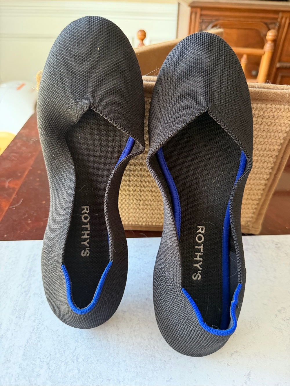 Rothy’s The Flat Black Knit Ballet Flats Women’s Size 10 runs small, see note